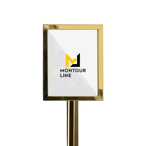 Montour Line Sign 8.5 x 11 in. V Pol. Brass, PLS WAIT HERE FOR THE NEXT AVL TELLER FS200-8511-V-PB-PLSWAITTELL
